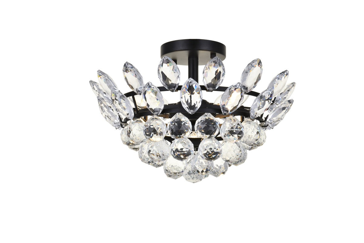 Elegant Lighting - 1105F14BK - Three Light Flush Mount - Emilia - Black