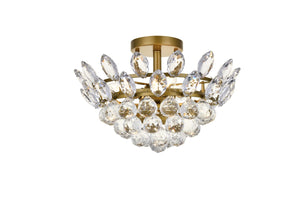 Elegant Lighting - 1105F14BR - Three Light Flush Mount - Emilia - Brass