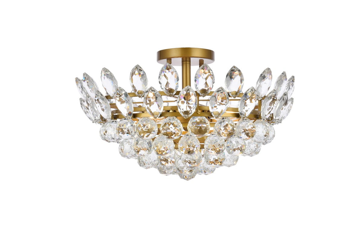 Elegant Lighting - 1105F18BR - Five Light Flush Mount - Emilia - Brass