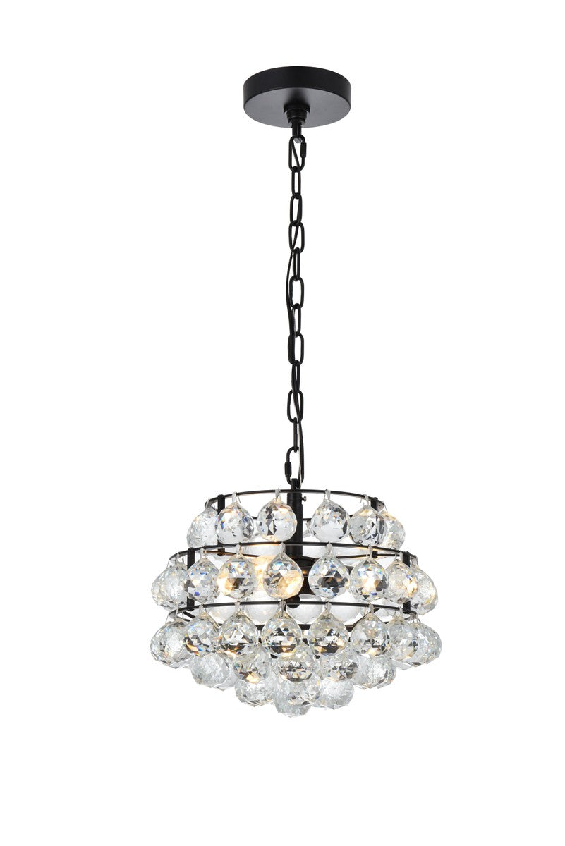 Elegant Lighting - 1106D12BK - Three Light Pendant - Savannah - Black