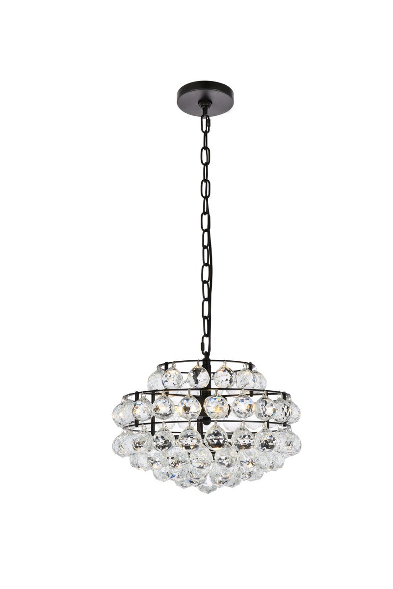 Elegant Lighting - 1106D14BK - Three Light Pendant - Savannah - Black