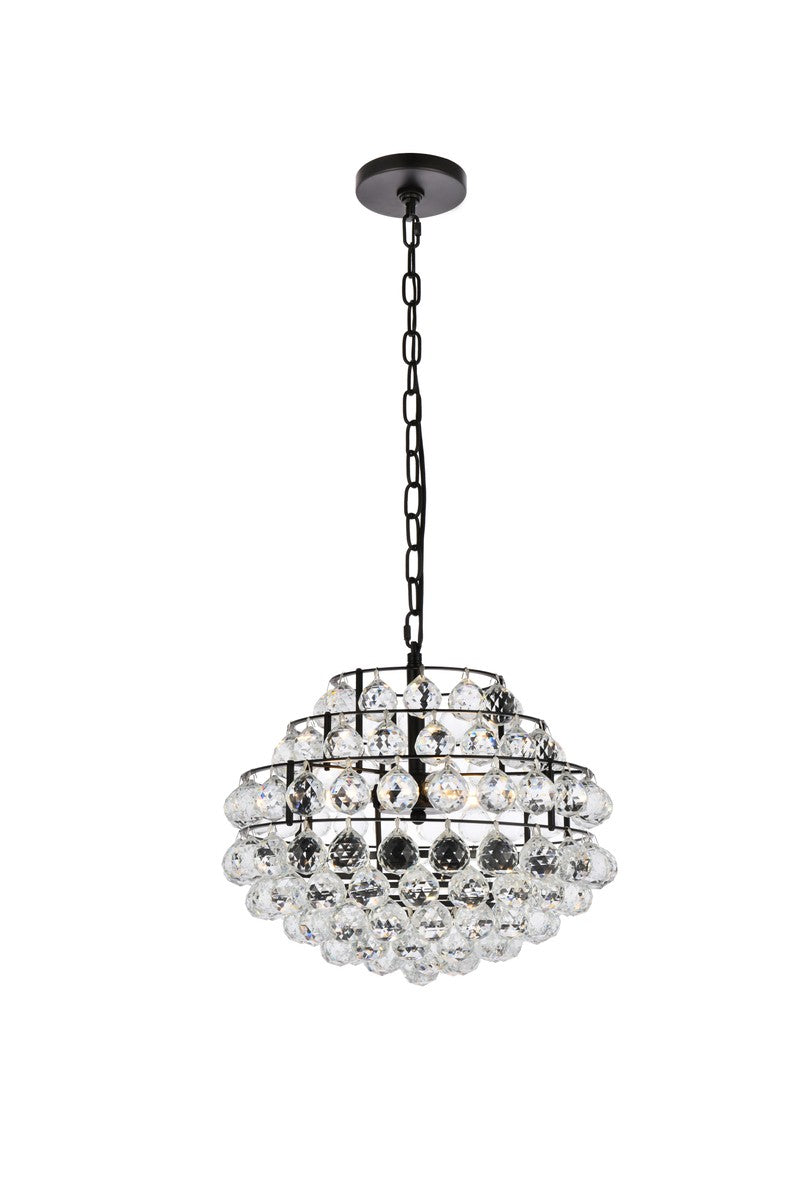 Elegant Lighting - 1106D16BK - Three Light Pendant - Savannah - Black