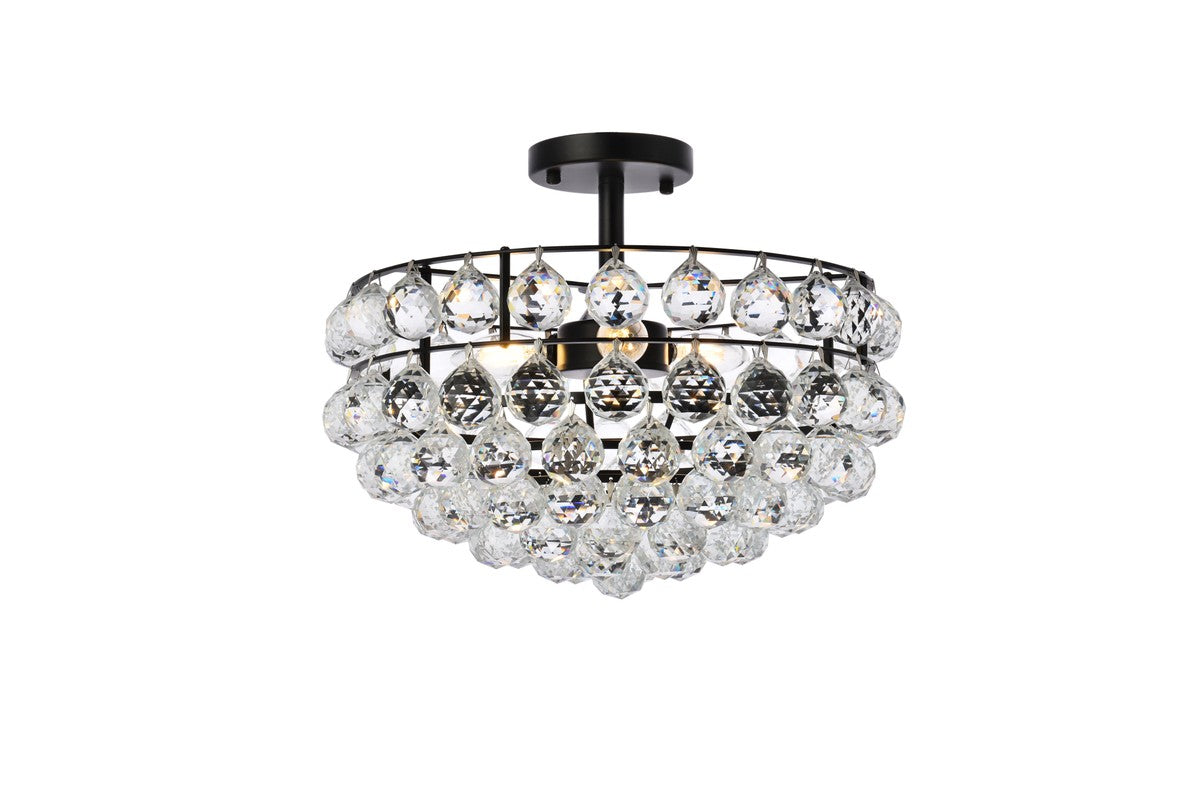 Elegant Lighting - 1107F16BK - Three Light Flush Mount - Savannah - Black