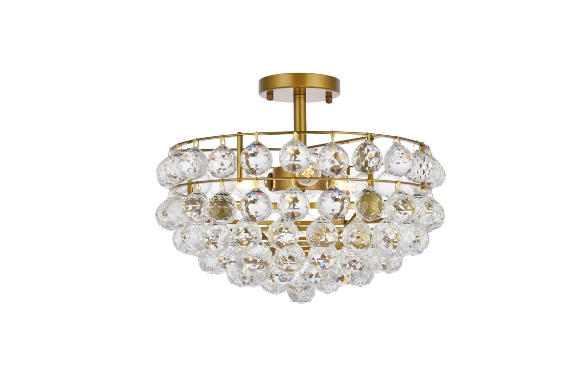 Elegant Lighting - 1107F16BR - Three Light Flush Mount - Savannah - Brass