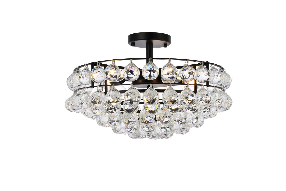 Elegant Lighting - 1107F18BK - Five Light Flush Mount - Savannah - Black