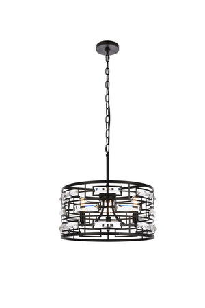 Elegant Lighting - 1108D16BK - Three Light Pendant - Kennedy - Black