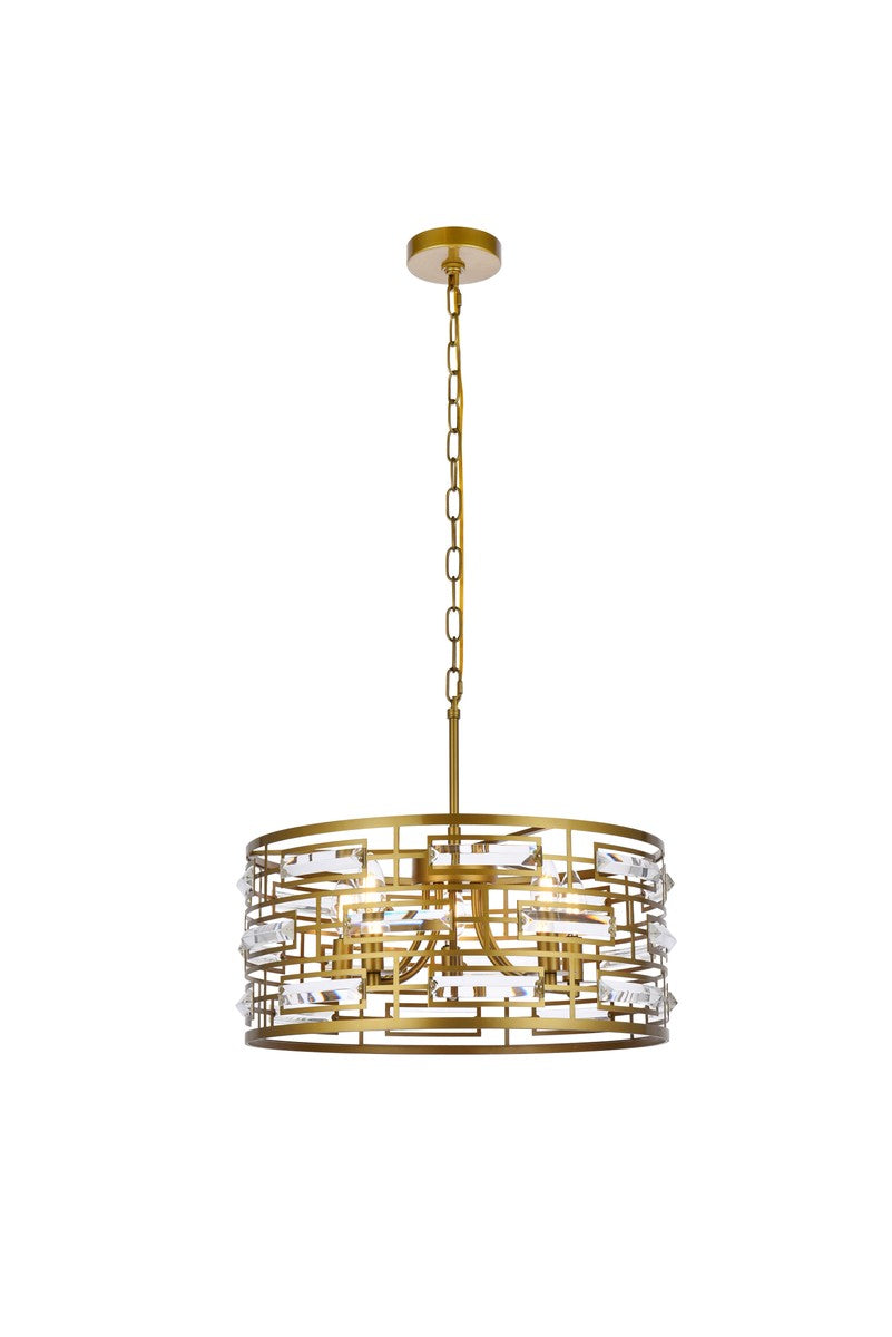 Elegant Lighting - 1108D19BR - Five Light Pendant - Kennedy - brass