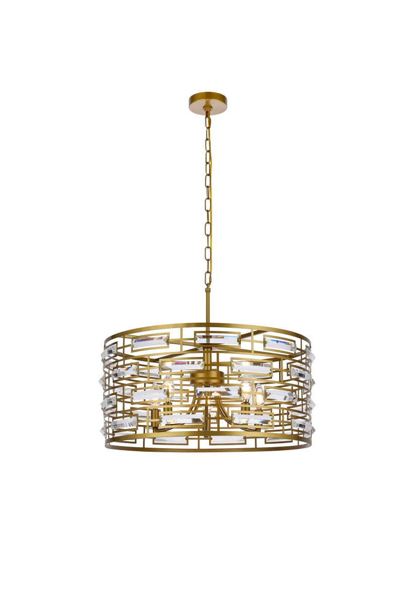 Elegant Lighting - 1108D24BR - Five Light Pendant - Kennedy - brass