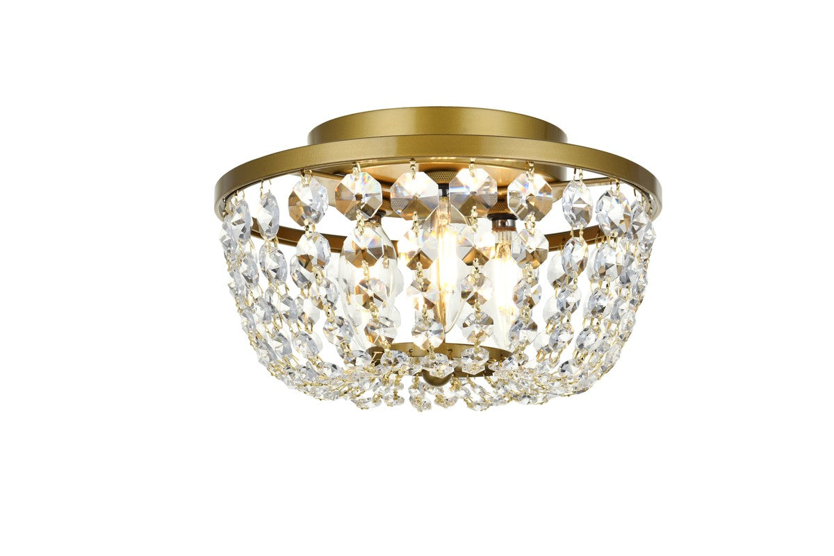 Elegant Lighting - 1109F10BR - Three Light Flush Mount - Cora - Brass