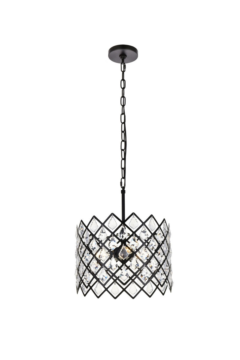 Elegant Lighting - 1111D13BK - Three Light Pendant - Lyla - Black