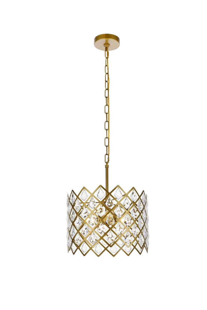 Elegant Lighting - 1111D13BR - Three Light Pendant - Lyla - Brass