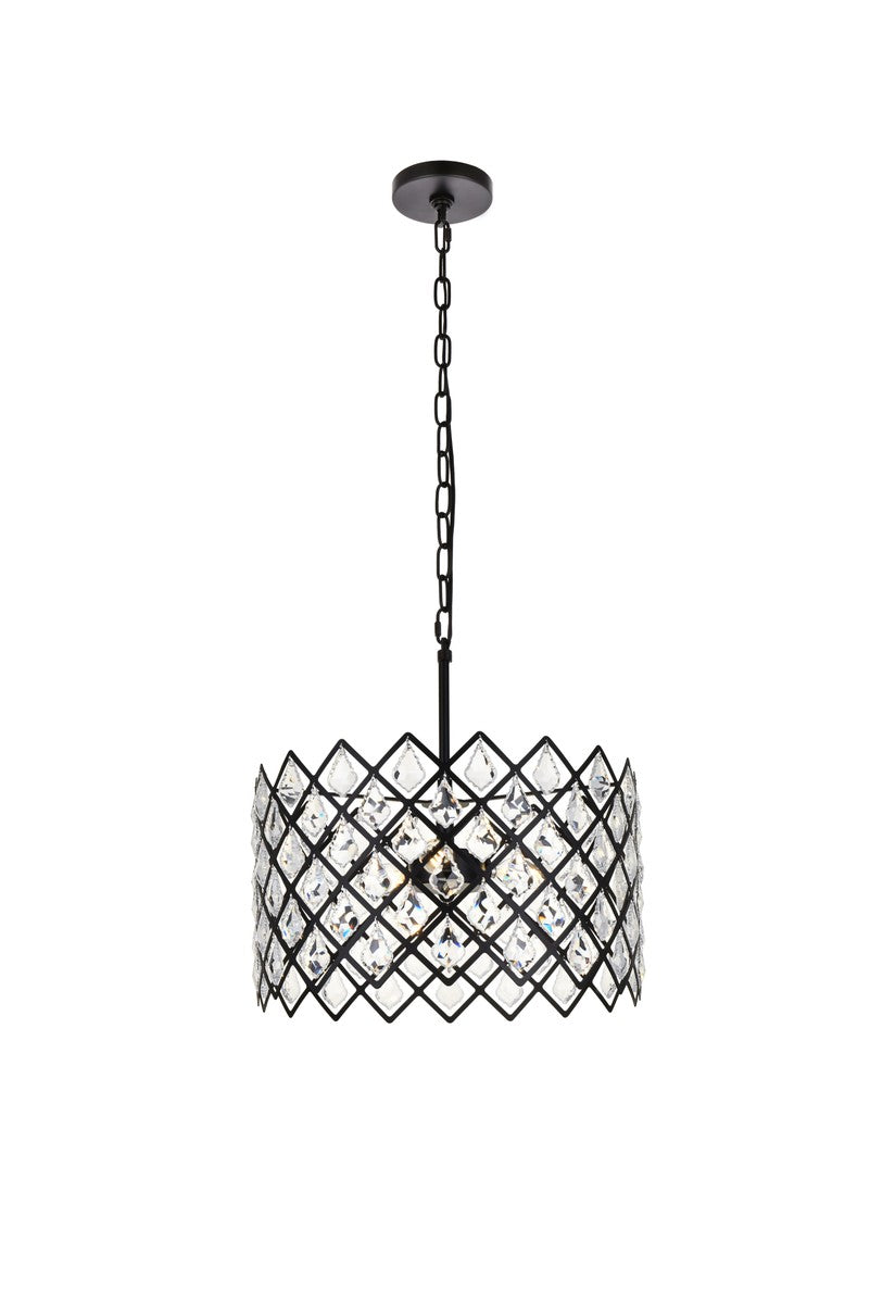 Elegant Lighting - 1111D16BK - Three Light Pendant - Lyla - Black