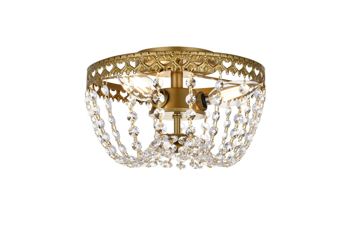 Elegant Lighting - 1112F10BR - Three Light Flush Mount - Kylie - Brass