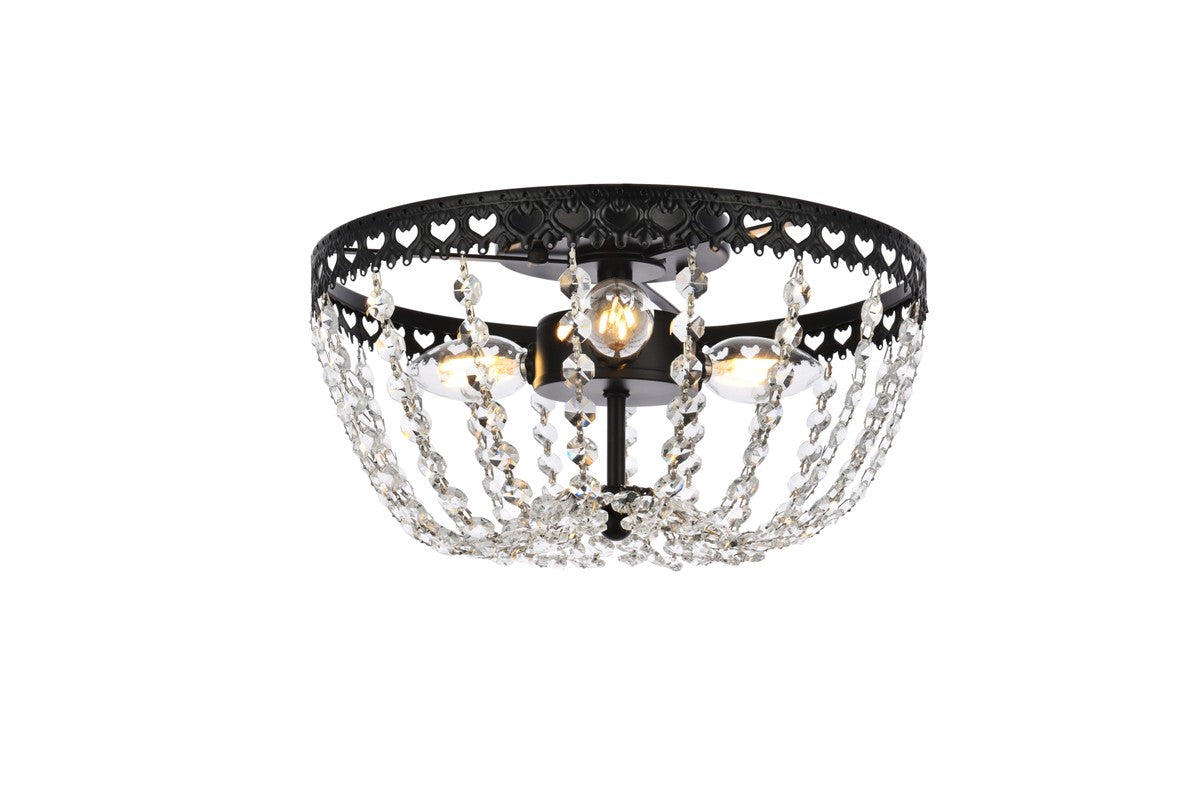 Elegant Lighting - 1112F14BK - Three Light Flush Mount - Kylie - Black