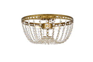 Elegant Lighting - 1112F14BR - Three Light Flush Mount - Kylie - Brass