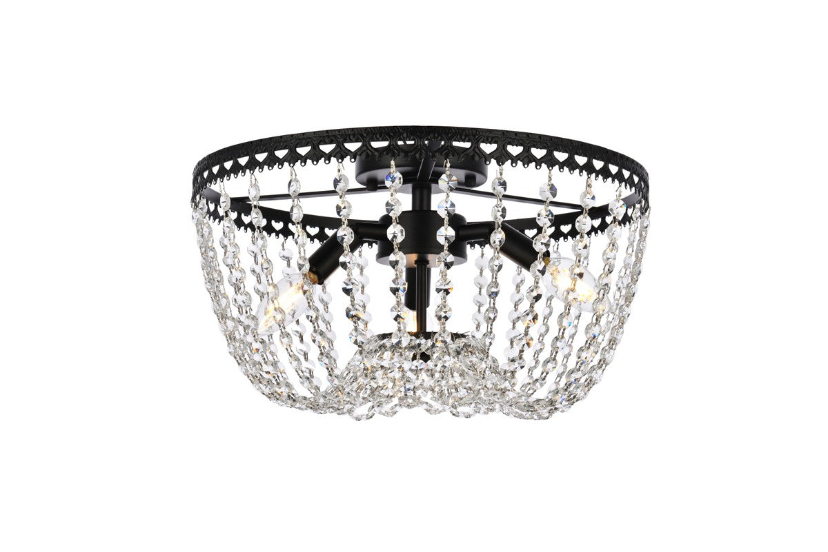 Elegant Lighting - 1112F16BK - Three Light Flush Mount - Kylie - Black