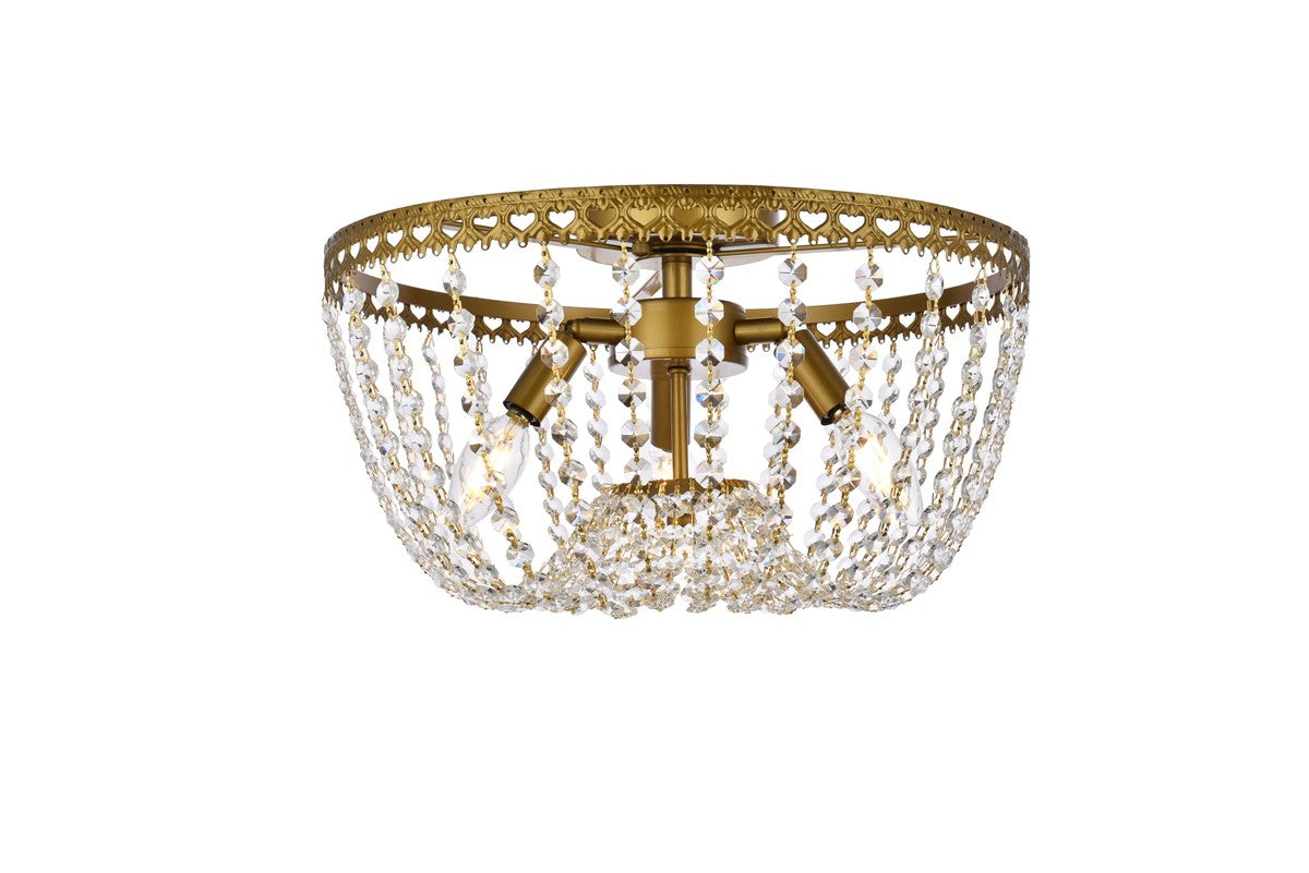 Elegant Lighting - 1112F16BR - Three Light Flush Mount - Kylie - Brass