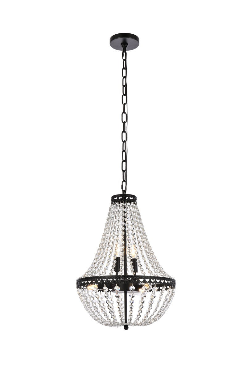 Elegant Lighting - 1113D14BK - Five Light Pendant - Valeria - black