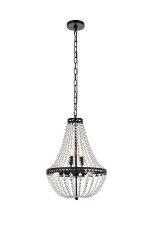 Elegant Lighting - 1113D14BK - Five Light Pendant - Valeria - black