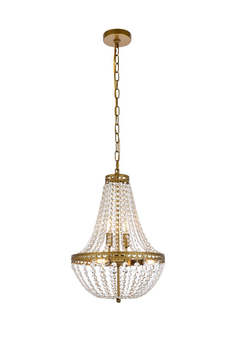 Elegant Lighting - 1113D14BR - Five Light Pendant - Valeria - brass