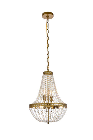 Elegant Lighting - 1113D14BR - Five Light Pendant - Valeria - brass
