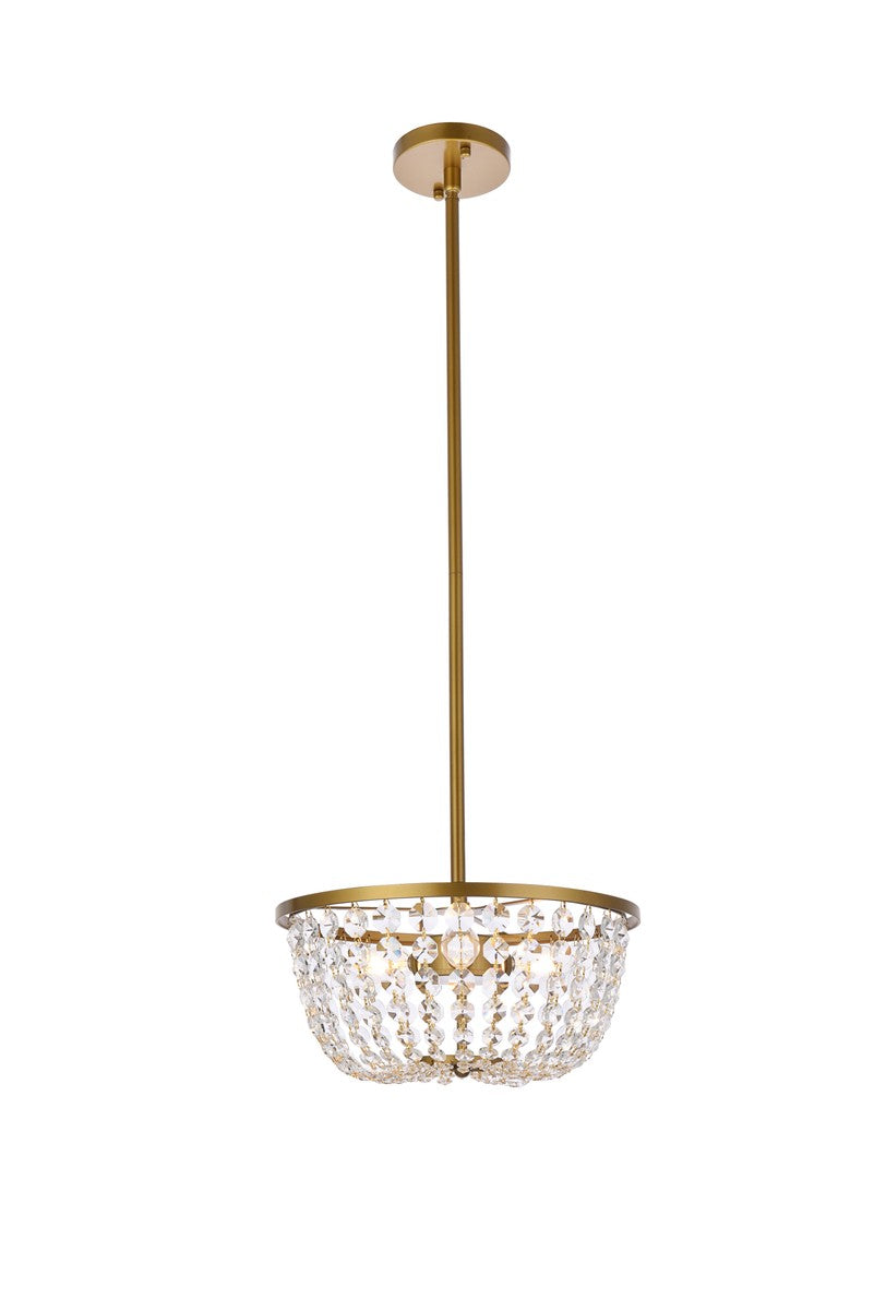 Elegant Lighting - 1114D13BR - Three Light Pendant - Gianna - Brass