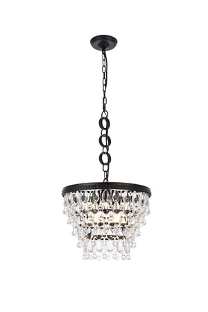 Elegant Lighting - 1219D16BK/RC - Four Light Pendant - Nordic - Black and Clear