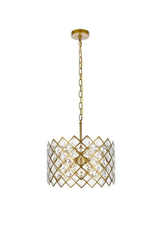 Elegant Lighting - 1111D16BR - Three Light Pendant - Lyla - Brass