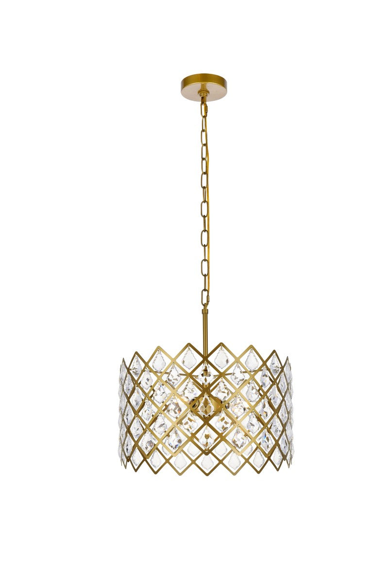 Elegant Lighting - 1111D16BR - Three Light Pendant - Lyla - Brass