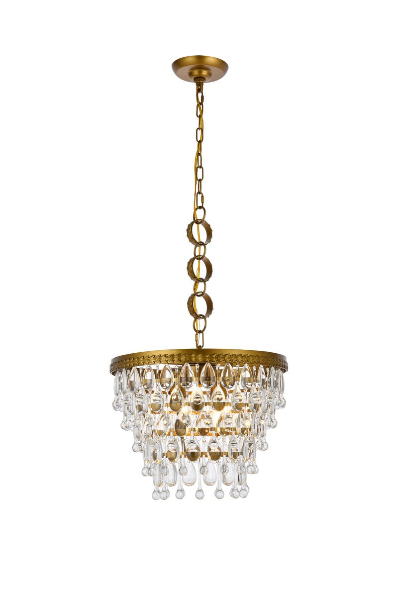 Elegant Lighting - 1219D16BR/RC - Four Light Pendant - Nordic - Brass and Clear