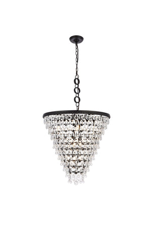 Elegant Lighting - 1219D24BK/RC - Seven Light Chandelier - Nordic - Black