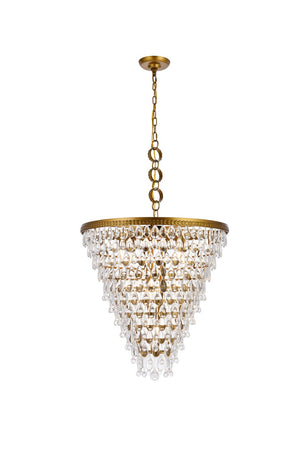 Elegant Lighting - 1219D24BR/RC - Seven Light Chandelier - Nordic - Brass And Clear