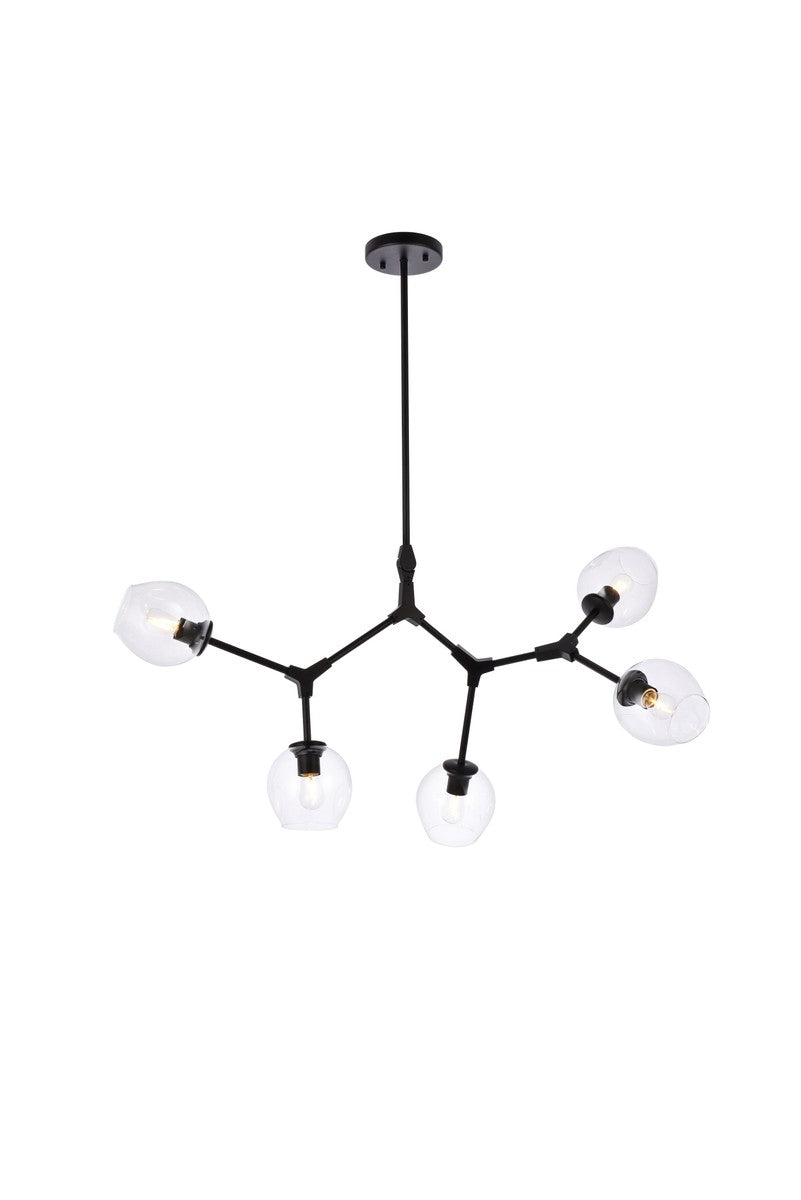 Elegant Lighting - 1712D42BK - Five Light Chandelier - Cavoli - Black