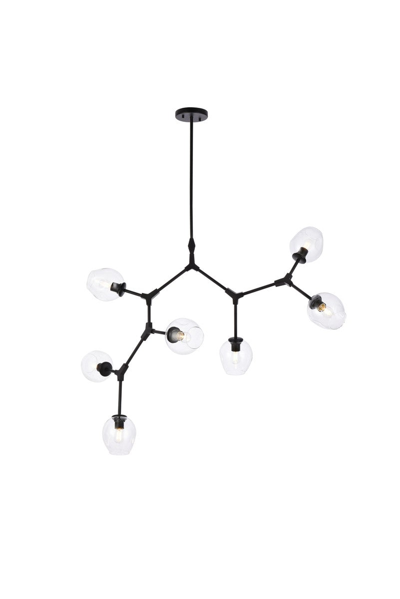 Elegant Lighting - 1712G57BK - Seven Light Chandelier - Cavoli - Black