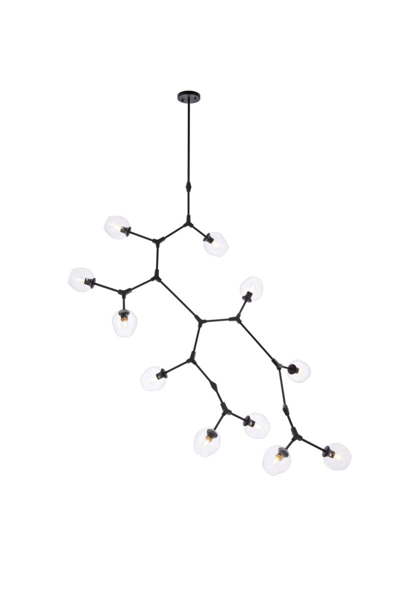 Elegant Lighting - 1712G73BK - 11 Light Chandelier - Cavoli - Black and Clear