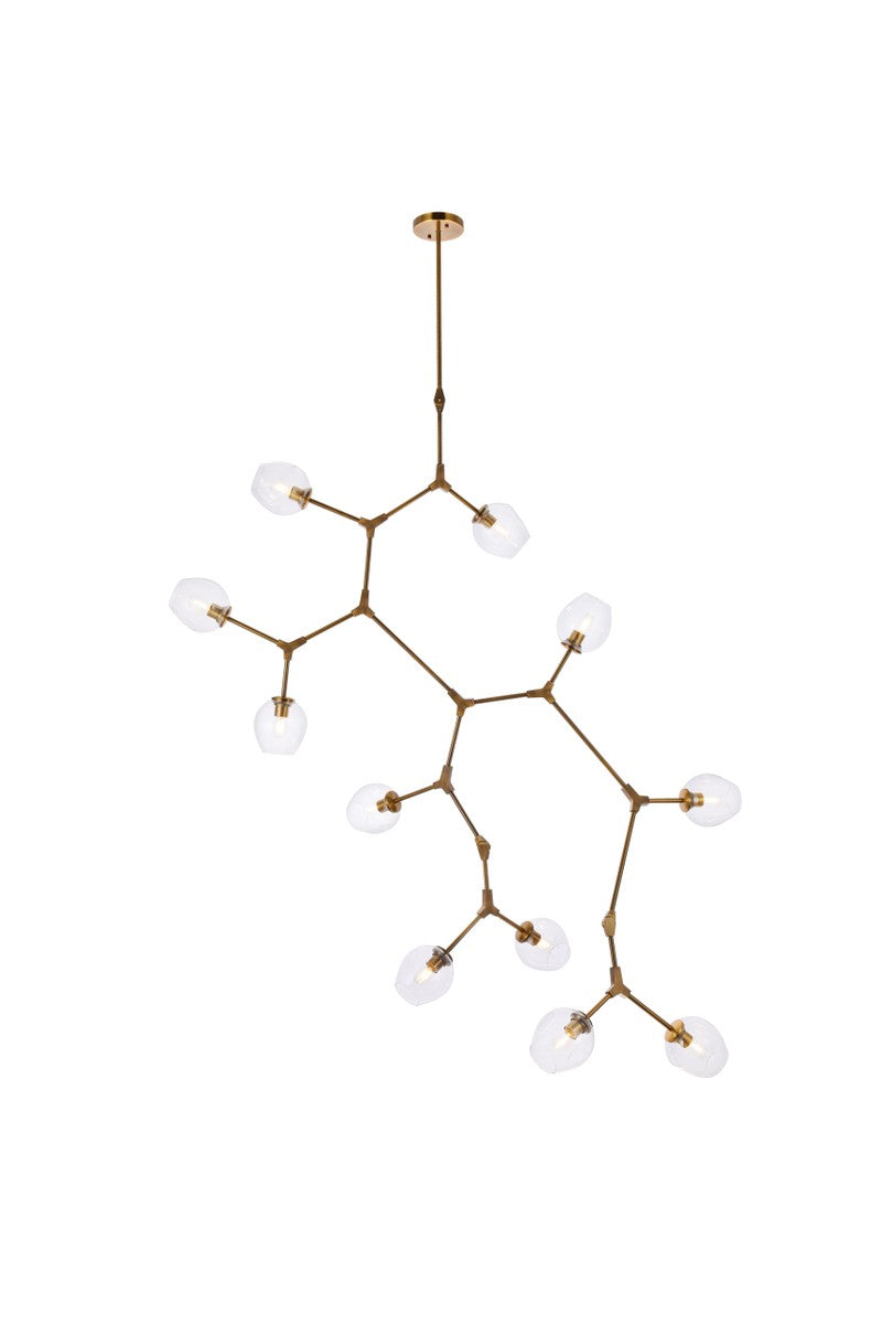 Elegant Lighting - 1712G73BR - 11 Light Chandelier - Cavoli - Brass and Clear