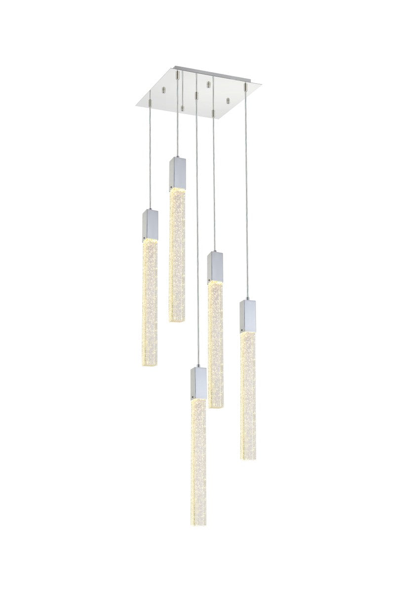 Elegant Lighting - 2066D16C - Five Light Pendant - Weston - chrome
