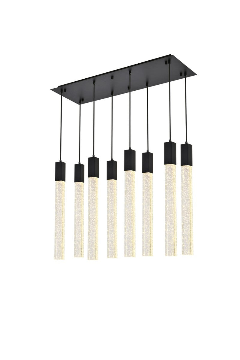 Elegant Lighting - 2066D36BK - Eight Light Pendant - Weston - black
