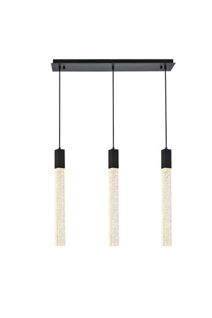 Elegant Lighting - 2066S32BK - Three Light Pendant - Weston - Black