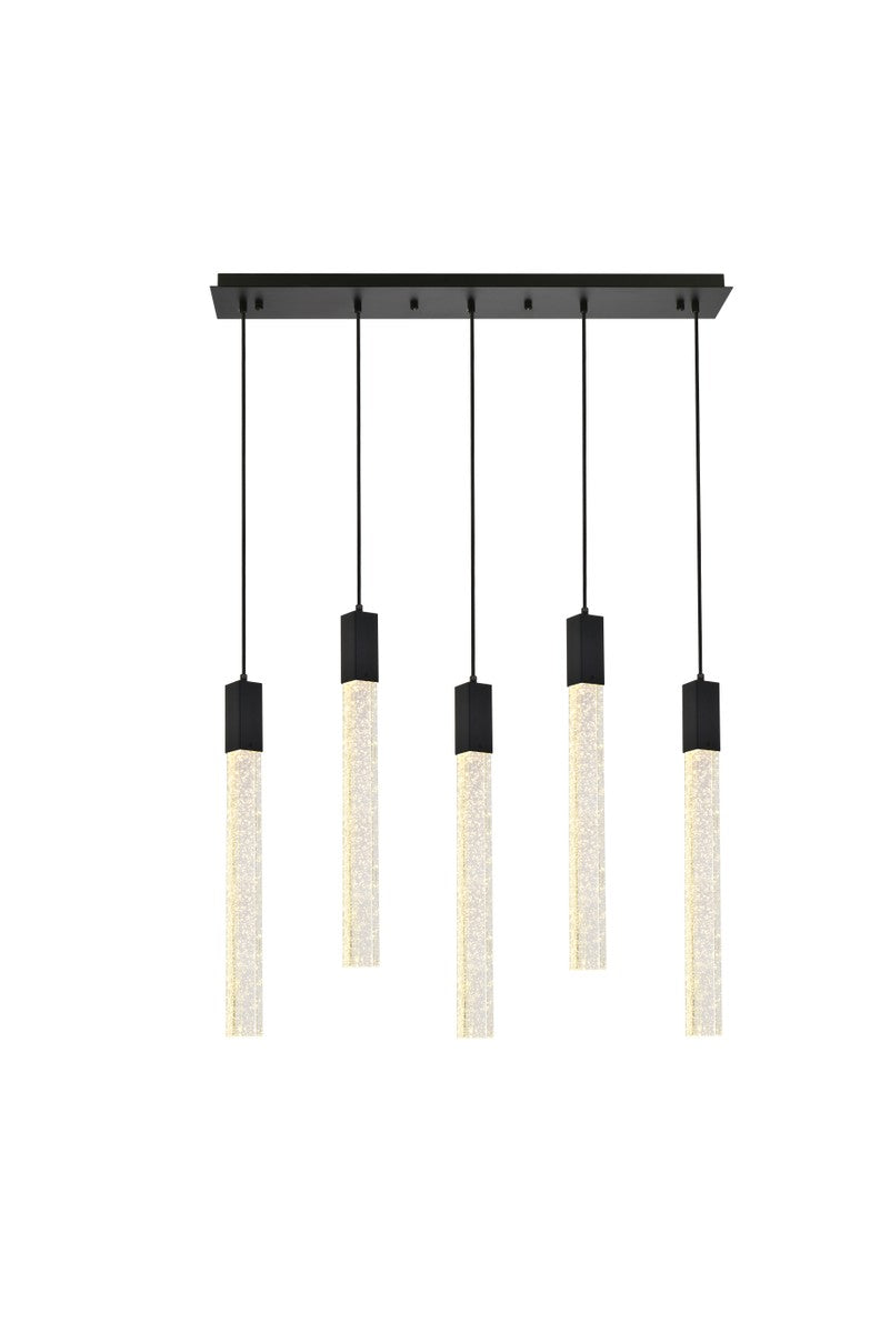 Elegant Lighting - 2066S36BK - Five Light Pendant - Weston - Black