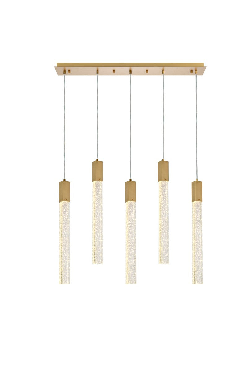 Elegant Lighting - 2066S36SG - Five Light Pendant - Weston - Satin Gold