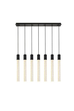 Elegant Lighting - 2066S42BK - Seven Light Pendant - Weston - Black