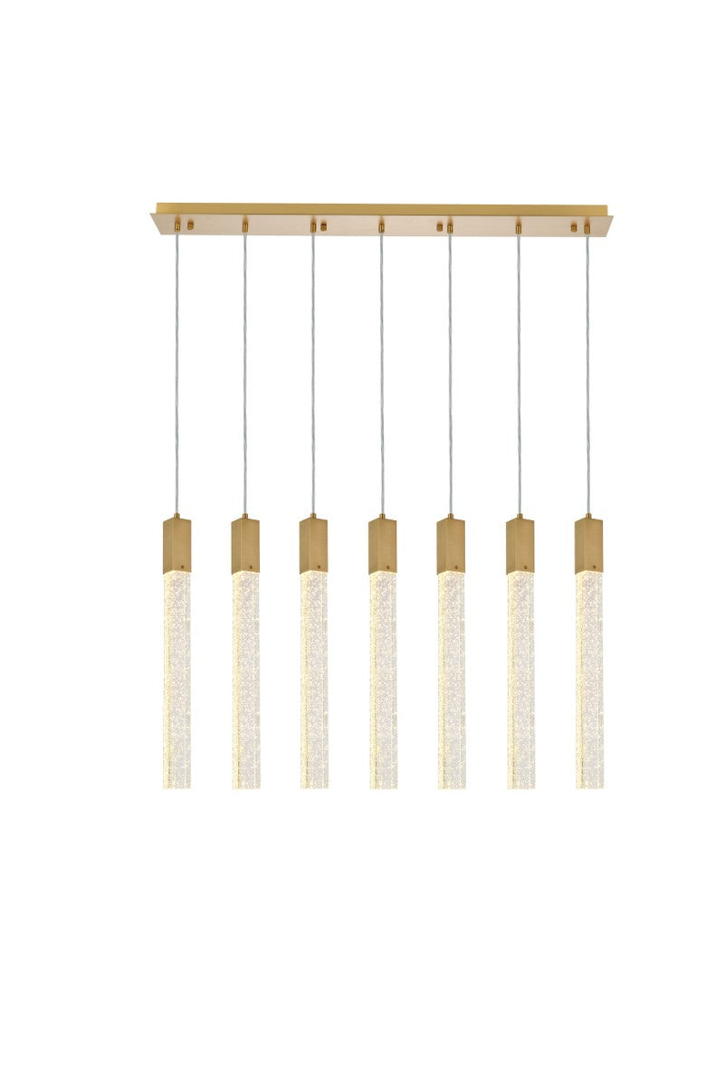 Elegant Lighting - 2066S42SG - Seven Light Pendant - Weston - Satin Gold