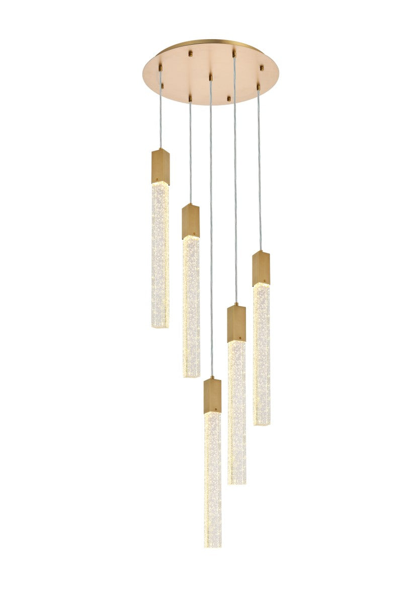 Elegant Lighting - 2067D20SG - Five Light Pendant - Weston - Satin Gold