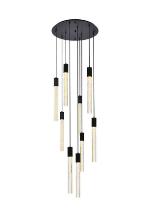 Elegant Lighting - 2067D24BK - Nine Light Pendant - Weston - Black