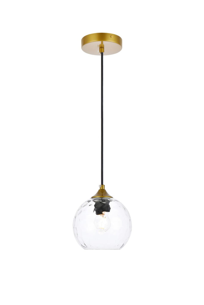 Elegant Lighting - LD2280BR - One Light Pendant - Cashel - Brass and Clear