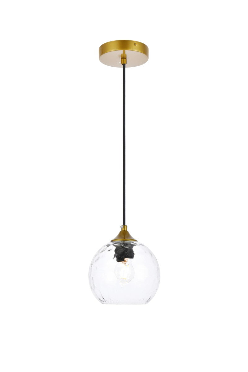 Elegant Lighting - LD2280BR - One Light Pendant - Cashel - Brass And Clear