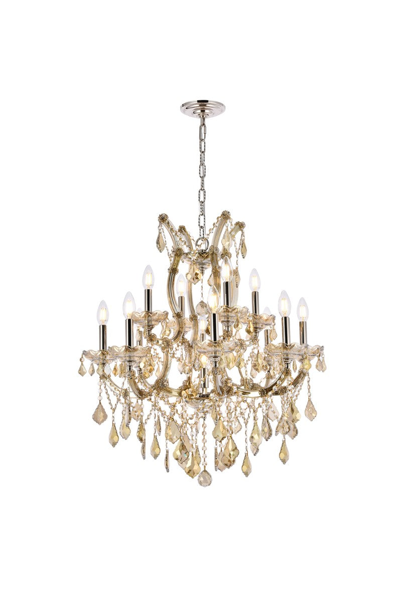 Elegant Lighting - 2800D27GT-GT/RC - 13 Light Chandelier - Maria Theresa - Golden Teak