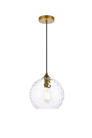 Elegant Lighting - LD2282BR - One Light Pendant - Cashel - Brass And Clear