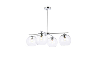 Elegant Lighting - LD2331C - Four Light Pendant - Opus - Chrome and Clear